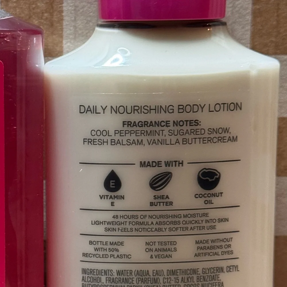 NEW B&BW Twisted Peppermint Body Lotion and Body Wash Set Full Size